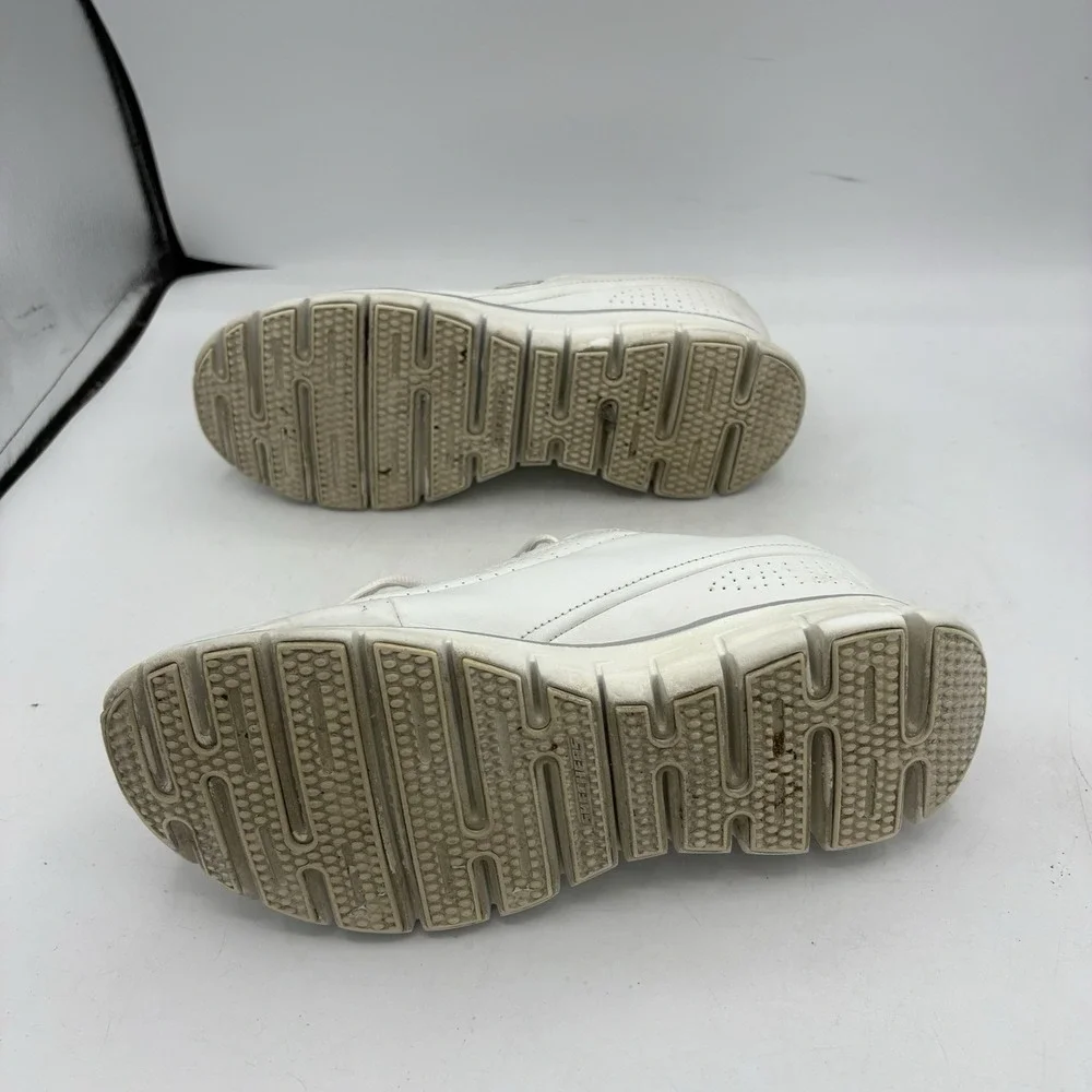 Skechers Shoes Womens Size 8 Synergy Elite Status‎ Leather White Sneakers